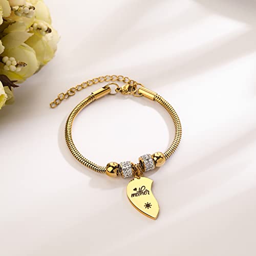 Image of Yonhon Mother Daughter Bracelet Necklace for 2 /3 /4, Mother Daughter Matching Keychain Set