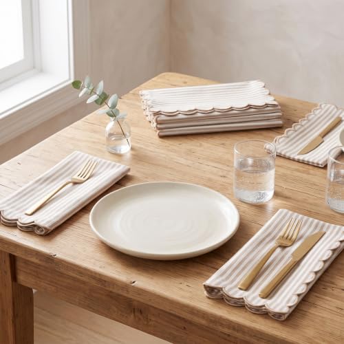 Image of FINGERCRAFT Cloth Napkins Set of 6 | 20x20 Inches | 100% Cotton