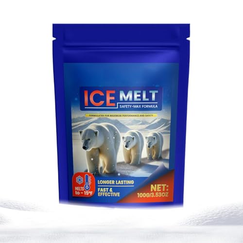 Derretidor de hielo de acción rápida, apto para hormigón, multiusos, suministros para quitar nieve, derretimiento seguro para césped para aceras, escaleras, escalones, alcantarillas