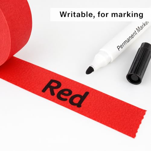 Image of 2 Pack Red Painters Tape - Masking Tape 1 Inch Wide - Multi-Surface, Smart Adhesion, Indoor & Outdoor - 180FT Total - Paint Tape for DIY, Labeling, Art, Car, General Purpose (#3910)