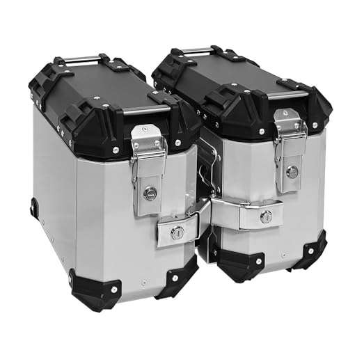 MOLVUS Valigie Laterali in Alluminio con Grafica per Moto 16L/25L Baule da Tour Borse Laterali rigide universali Borse Laterali per Moto con Serratura di Sicurezza per Bagagli per Casco A,25L