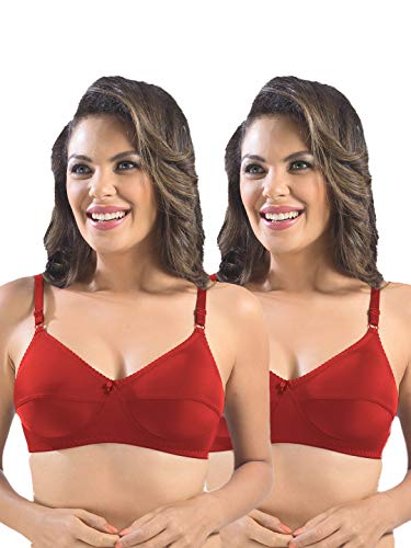 Image of SONARI Womens Cotton Everyday Bra | Non Padded, Wire Free, Comfortable Bra with Seamed Cups | Medium Coverage, Hook and Eye Closure for Everyday Wear | Adjustable Strap for a Customized Fit - Loreal