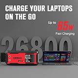 GOOLOO GT4000S Jump Starter 4000 Amp Car Starter 100W Two-Way Fast-Charging Portable Car Battery Charger Booster Pack for 10L Diesel and 12L Gas Engines, SuperSafe 26800mAh Jump Box for 12V Vehicles - 4