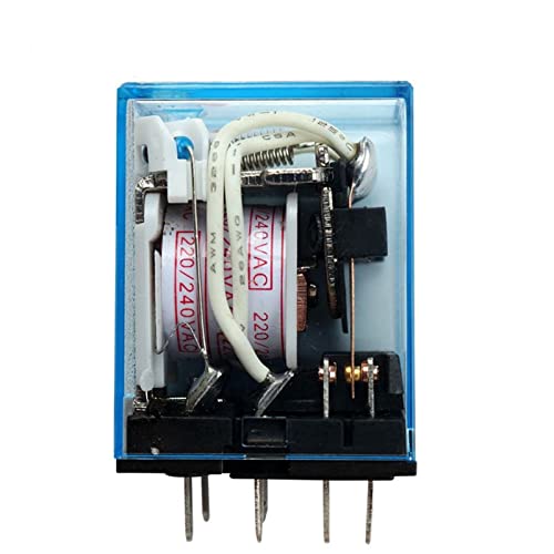 Relé intermedio electromagnético MY4NJ DPDT con base de enchufe LED AC 12V mini 3