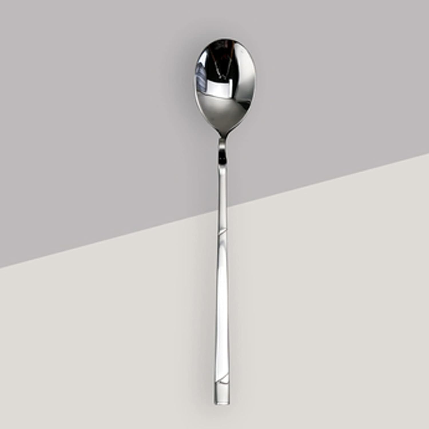 Spoon Table Spoons 304 Stainless Steel Coffee Spoon Creative Cute Long Handle Stirring Spoon Curved Hanging Dessert Spoon 5Pcs for Home, Kitchen Or Restaurant (D)