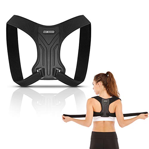 DEHUB Corrector de Postura, Enderezador de Espalda Ajustable Espalda y hombros Para Hombres y Mujeres, Aliviar Dolor y Mejorar Postura Hombro y Cuello（1,Negro）