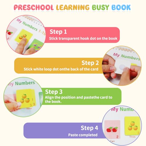 Montessori Busy Book for Toddlers 1-3 3-5, My Preschool Busy Book Sensory Toys for 3 4 5 6 Year Old Kids, Education Workbook Learning Activities - Christmas Birthdays Gifts for Boys and Girls - Thumbnail 5