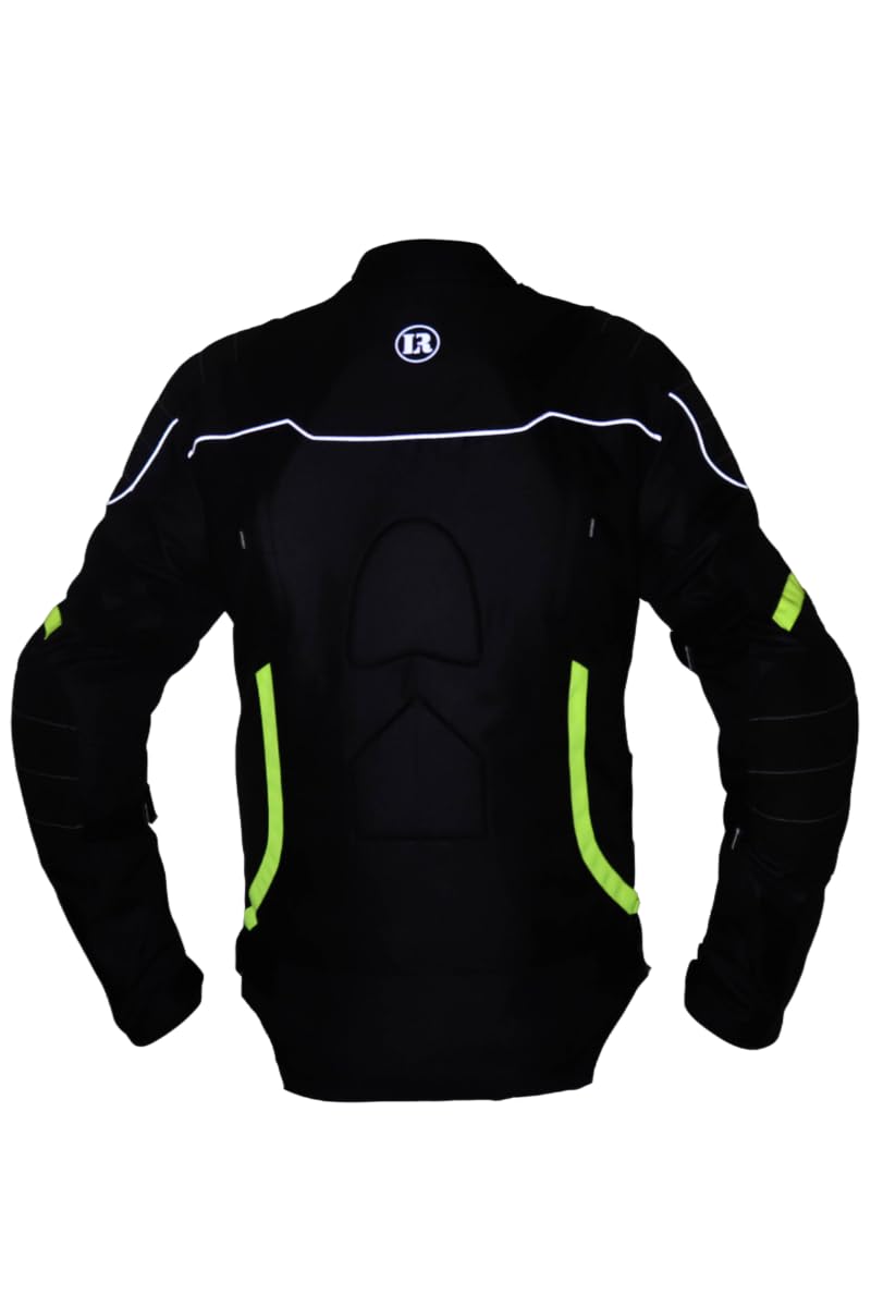 Lone Ranger Adonis Bike Riding Jacket (Black-Green, Large, Three Layer)
