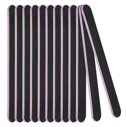 NUTTDOO Nail Files Set 12PCS Professional Nail Files Double Sided Emery Board Fingernal Buffing Files for Home 100/180 Grit