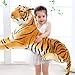 NMJHG Große lebensechte Tiger Leopard Panther Plüschtier Weiche Kuscheltiere Simulation Weißer Tiger Jaguar Puppe Kinder Kinder Geburtstagsgeschenk Gelb