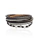 Produktbild Leder Wrap Armband für Frauen Multi Rope Armbänder Manschette Handmade Bohemian Armkette Bracelets Geschenk (Schwarz)