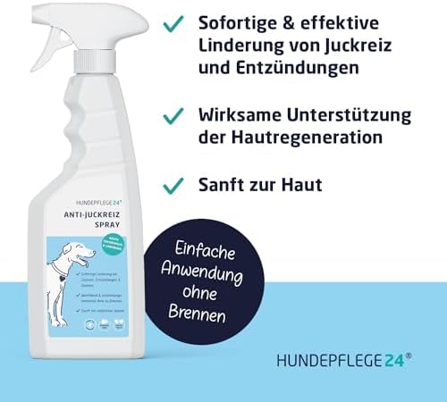 Anti Juckreiz Spray für Hunde 500ml - Soforthilfe bei Entzündungen & Milben - Wirksame Beruhigung für Ihren Hund