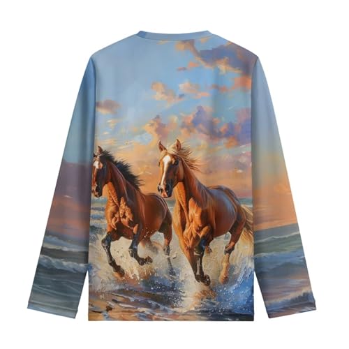Image of Long Sleeve Shirts for Girls Casual Crewneck Tops Fall Winter Outfits for 3-16 Years Old