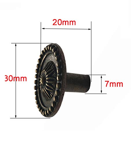 Universal Hardware Rustic Vintage knobs for cabinets cupboards and Draws Round Pull Handles Door Drawer Handle Mushroom Handles Knobs (Knob 757-11 Old Brass - Image 2