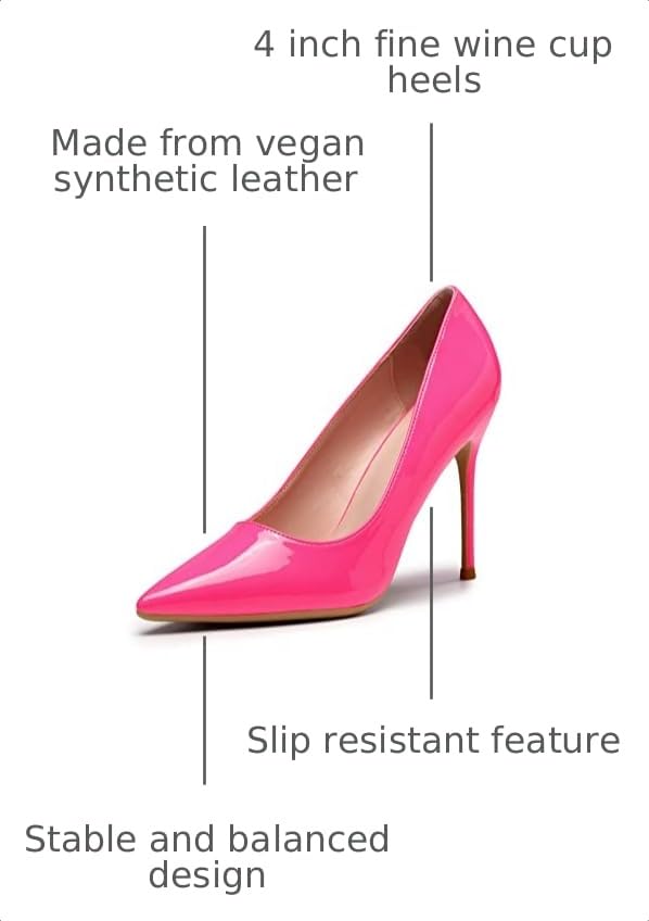 Image of Elisabet Tang High Heels, Womens Pointed Toe Slip on Stilettos Party Wedding Pumps Basic Shoes