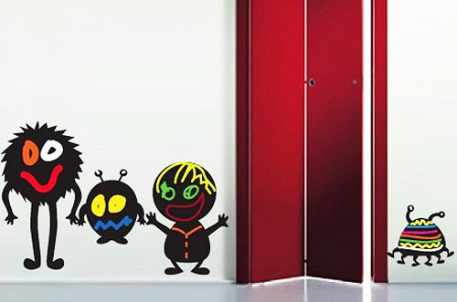 Pegatina de Pared PVC Hommay Gremlins Carcasa DIY papel pizarra Graffiti dormitorio decoración del hogar extraíble papel pintado mural art dodoskinz 61 cm x 121.9 cm
