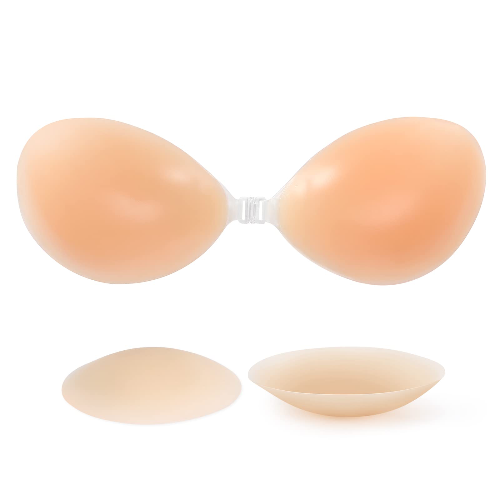 Sticky Bra, Self Adhesive Bra, Invisible Strapless Reusable Silicone Bra, Sticky Push Up Backless Bras for Women