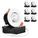TORCHSTAR 6-Pack 3 Inch Gimbal LED Dimmable Recessed Light with J-Box, 7W (50W Eqv.) 500lm, Airtight, ETL/Energy Star/JA8/Title 24, CRI 90+, 3000K Warm White, 5 Years Warranty, White
