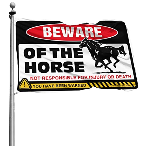 Attention aux chevaux drapeau COTECI pour decoration de patio extérieure originale