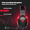 Gaming Headset with Microphone for Pc, Xbox One Series X/s, Ps4, Ps5, Switch, Stereo Wired Noise Cancelling Over-Ear Headphones with Mic, RGB, for Computer, Laptop, Mac, Nintendo (Black Red)