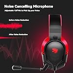 A88 Gaming Headset with Microphone, Stereo Wired Noise Cancelling Over-Ear Headphones with Mic for Pc, Ps5, Xbox One Series X/s, Ps4, Computer, Laptop, Mac, Nintendo, Gamer (Red) - Image 3
