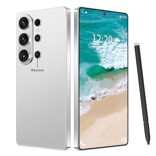 Image of SZV 26 Ultra Unlocked Cell Phone,16+1TB 5G Unlocked Phone, Built in Pen Android 15 Battery 7000mAh 6.99 inch HD Screen Smartphone, Dual SIM /Face ID /Fingerprint Lock /GPS (White, 16+1TB)