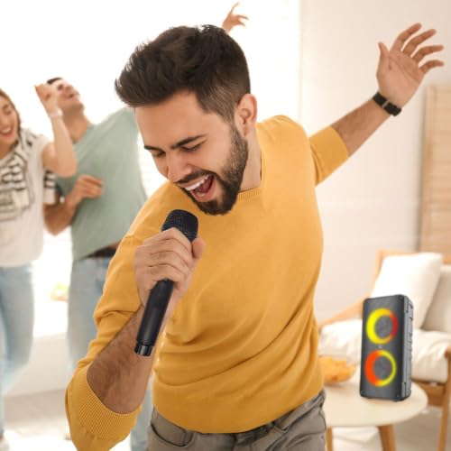 KODAK PRPS-1775 – Enceinte Bluetooth Party Portable 20W, Double Woofer 4", Micro Karaoké Inclus, TWS Stéréo, LED RGB, Radio FM, USB/TF, AUX, Batterie 3000 mAh, Haut-Parleur sans Fil 10m – Noir