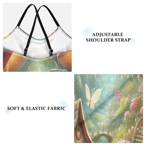 Fairytale Mushroom Houses Swimsuit for Girls Bathing Suit Swimwear Swimsuits Summer Beach One Piece3