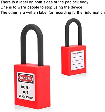 Lockout Lock, 38mm Lock Out Tag Out Padlocks Setfor Lock Out Tag Out Stations, Safety Padlocks Set with 2 Keys Per Lock, 5 Sets(red)