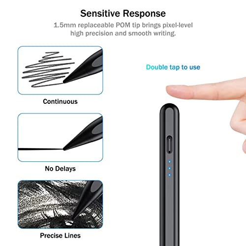 Image of Cisteen Stylus Pen for iPad with Faster Charge,Tilt Sensor Compatible with Apple (2018-2024) iPad Pro 11 /13 M4,iPad Air 11 /13 M2,iPad Pro 11 /12.9 inch,iPad 10 /9 /8 /7 /6th,iPad Air 5 /4 /3rd,iPad mini 6 /5