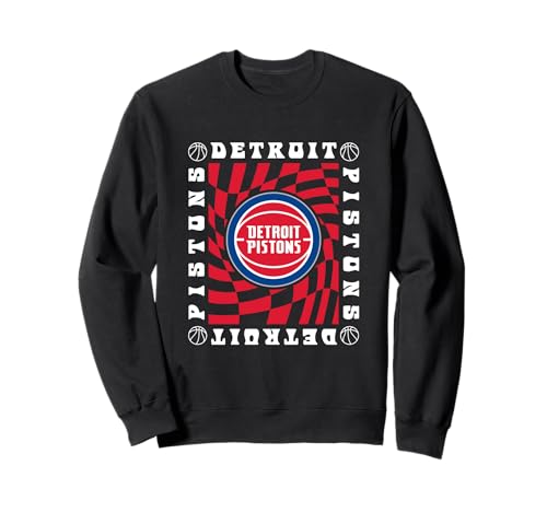NBA Detroit Pistons Retro Checkerboard Wave Sweatshirt