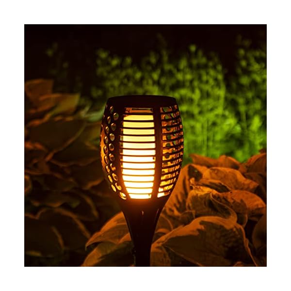 HOMEPROTEK 96 LEDs Solar Fackeln Flammenlicht für Gartenbeleuchtung, 2er Set 78cm Länge Solarlampen für Außen Garten… – Bild 4