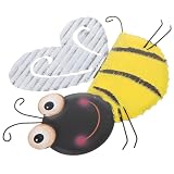 Angoily Colgante Adorno Colgante para Decoración de Pared de Abeja de Hierro Diseño Realista y Creativo en Color Amarillo para Jardín y Oficina