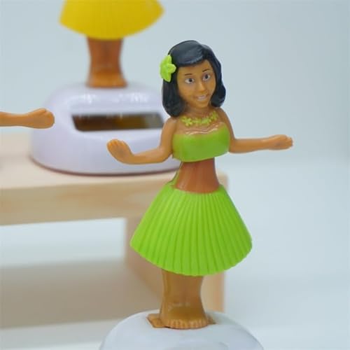 Ghrnun Solar Powered Hawaiian Hula Girl Dashboard Bobble Ornaments, Hawaiian Girls Solar Dancing for Auto, Office, Desk Decor