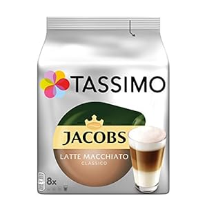 Tassimo Kapseln Jacobs Typ Latte Macchiato Classico, 40 Kaffeekapseln, 5er Pack, 5 x 8 Getränke