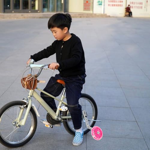 Ruedas de entrenamiento para bicicleta Outanaya con luces LED intermitentes color rosa, estabilizadores resistentes y auxiliares para bicicleta de equilibrio miniatura 5