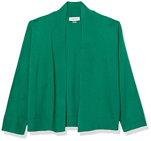 Calvin Klein Women's Plus Size ¾ Sleeve Knit Shrug, Meadow, 1X