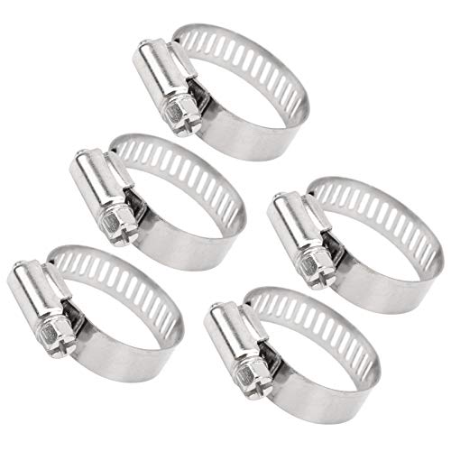 100Pcs Hose Clamp Assortment Kit 0.7-1.3in Adjustable Worm Gear Pipe Clamps, Stainless Steel Fuel Line Hose Clamps for Water Pipes, Fuel Hoses, Silicone Hoses