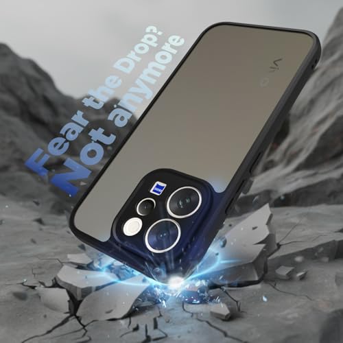 Image of RIGGEAR Shockproof Sleek Hybrid Armor Back Cover Case for Vivo V70 / V70 Elite 5G (Smoke Black Matte PC + Black TPU Bumper)