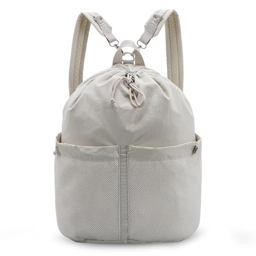 Image of HUA ANGEL Drawstring Backpack, Waterproof Nylon Sports Gym Bag, Travel Backpack for Women and Men for Sports, Travel