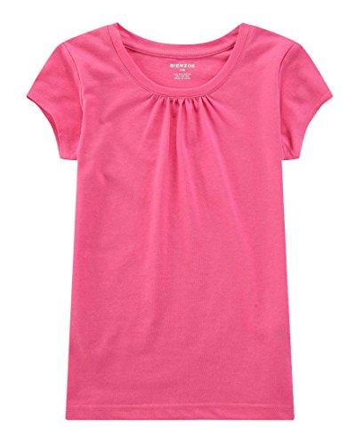 Bienzoe Girl School Uniform Breathable Quick-Dry Short Sleeve T-Shirt Pack4