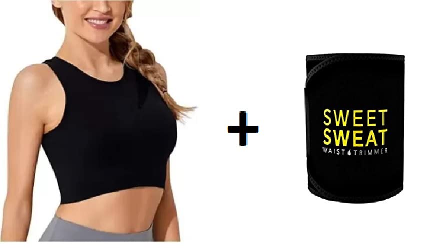 VINGABOY Sweet Sweat Top and Slimming Belt/Tummy Trimmer Hot Body Shaper Slim Belt/Hot Waist Shaper Belt Instant Slim Look Belt for Women (B079KCXB8M) Amazon Price History, Amazon Price Tracker