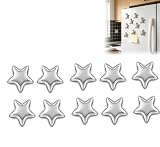 10 Pcs Adorable Silver Star-Shaped Fridge Magnets for Creating Star Designs...