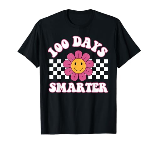 Groovy Happy 100 Days Of School 100 Days Smarter Niñas Camiseta