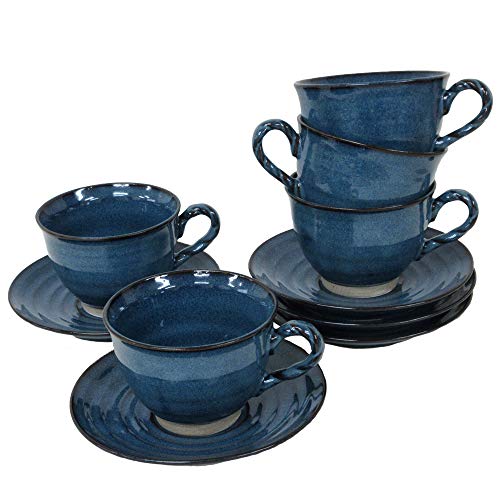 コーヒーカップソーサー 縄手ナマコ釉 5客セット 和陶器 業務用 美濃焼