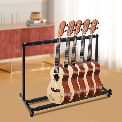 Support universel pour guitare acoustique et électrique avec 7 compartiments protégés - 4