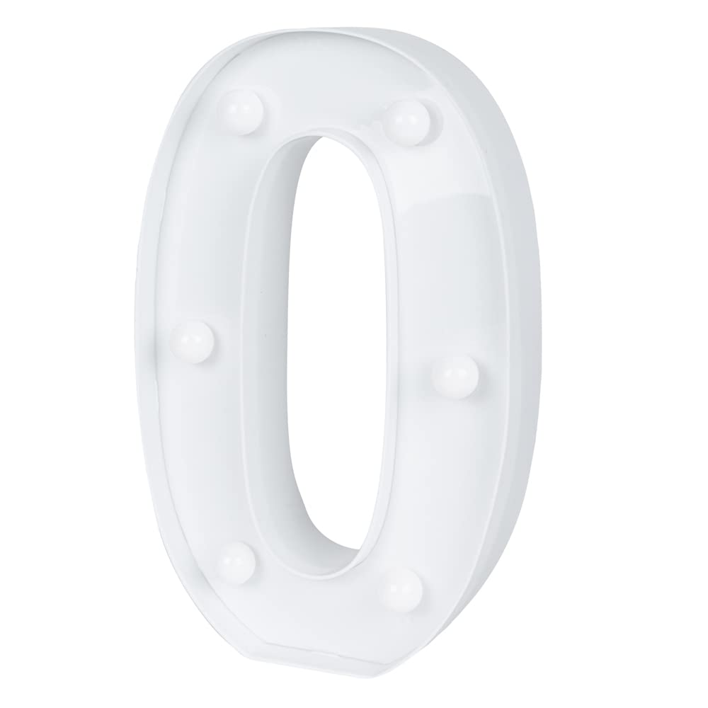 Restaurantware White Led Marquee Number Sign, 7.1 x 1.2 x 8.7 In