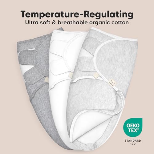 Image of Baby Swaddle Sleep Sacks with Zipper - 3-Pack Swaddles for Newborns 0-3 Months, Infant, Baby Girls, Boys, Soft & Durable Newborn Sleep Sack, Easy Diaper Change Swaddling Blanket (Cloud, OS)