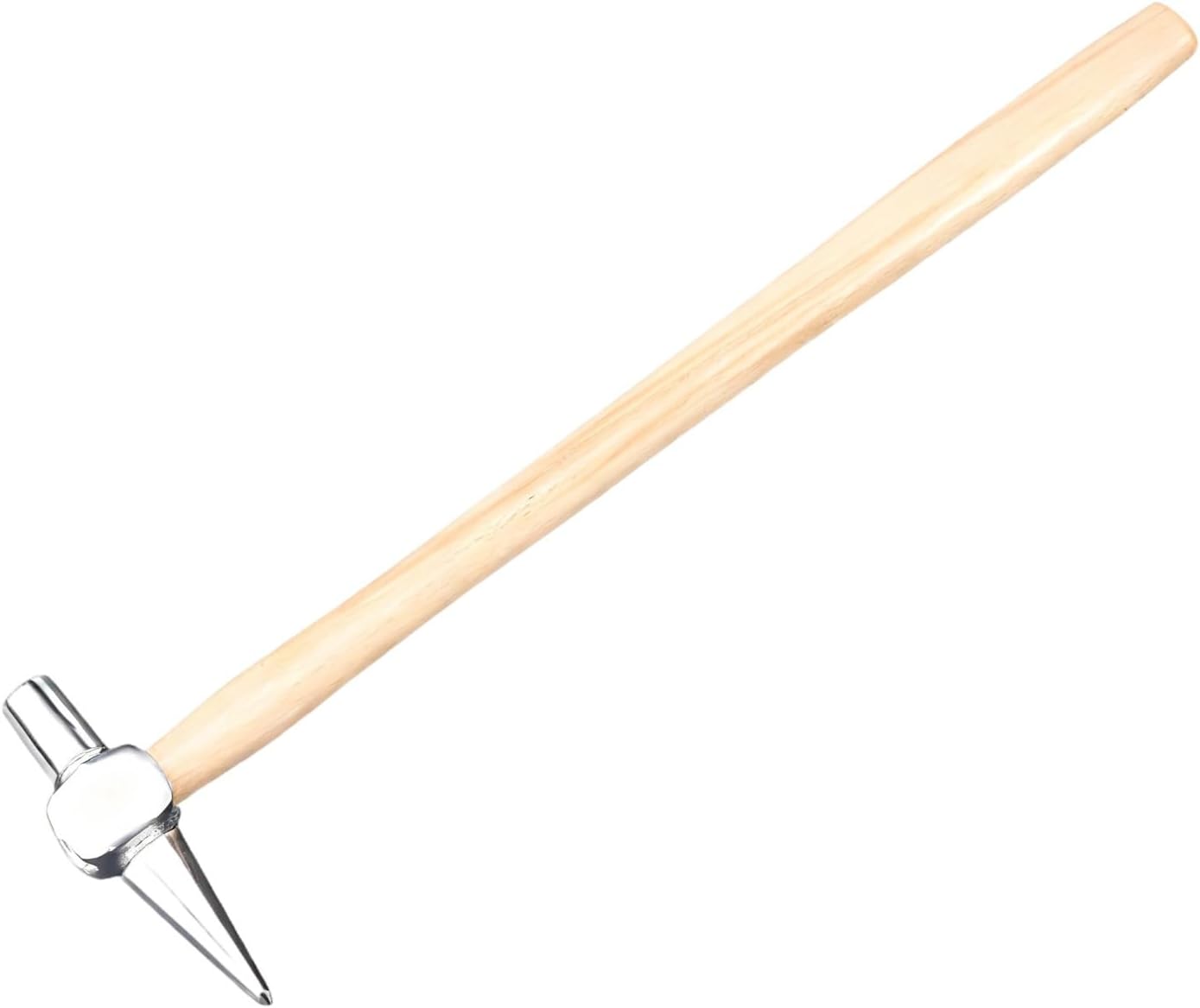 19.7 in Inspection Hammer for Railway, 400G Metal Head, Wood Handle, Pointed Tip, Emergency