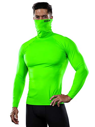 DRSKIN MASK Shirts Turtleneck Compression Top Cool Dry Sports Shirt Baselayer Running Long Sleeve Men (Turtleneck SLG08, M)